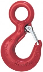 The following additional features have been
Crosby S-320N Eye Hoist Hooks.
(Sizes 3/4 ton Carbon through 22 ton Alloy.)